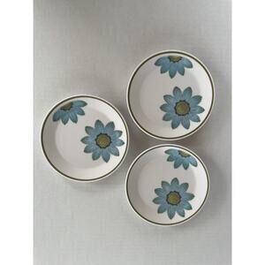 MCM Noritake Progression UP-SA DAISY Bread Plates 6.25" Teal Daisy Set of 3